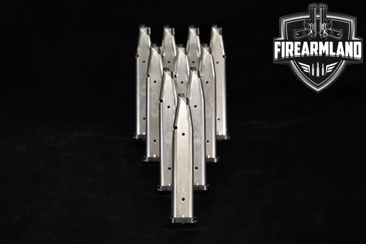 Atlas Gunworks TEN (10) 2011 DS 1911 21 Round Magazines 9mm Luger Mags