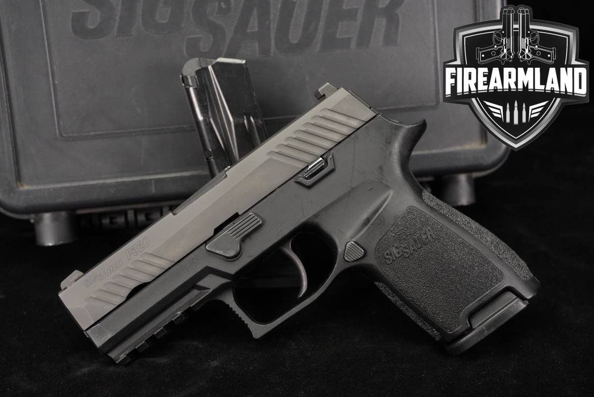 Sig Sauer P320 Compact 9mm 3.9 Two-Tone Stainless P 320 +2 MAGS, ORIG CASE