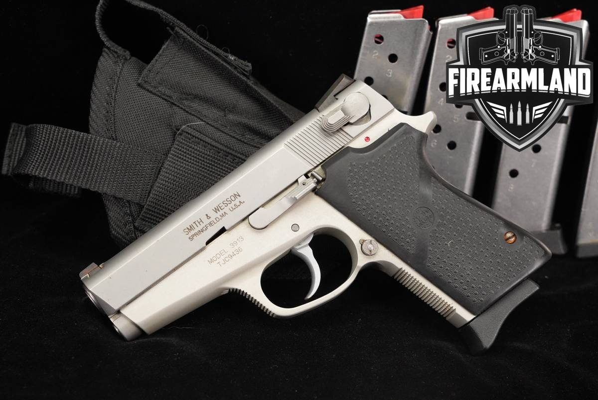Smith & Wesson Model 3913 NL S&W 9mm 3.5" Stainless +5 MAGS & HOLSTER