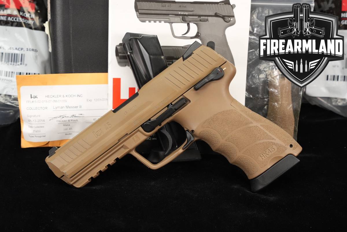 Heckler & Koch HK45 Variant 1 HK 45 ACP 4.4" FDE +6 MAGS & ORIG CASE