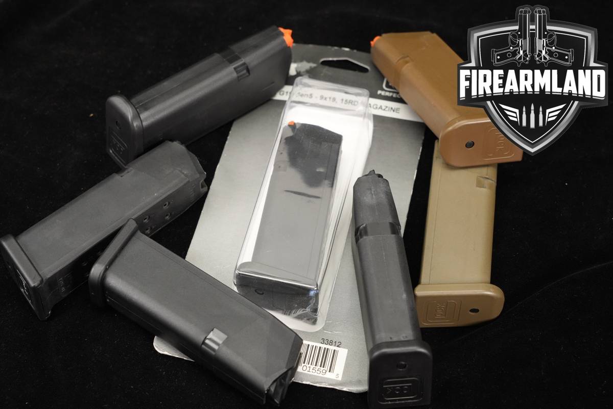 SEVEN (7) Glock 19 G19 15-Round Magazines 9mm Luger Mags
