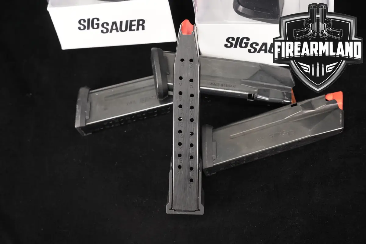 SIX (6) Sig Sauer P365 XMacro 17 & 21 Round Magazines 9mm Luger Mags