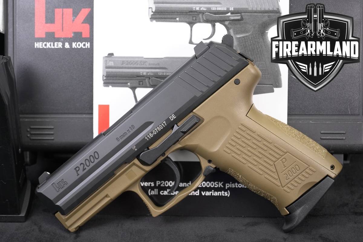 Heckler & Koch H&K P2000 V3 9mm 3.66" Two-Tone FDE +2 MAGS & ORIG CASE