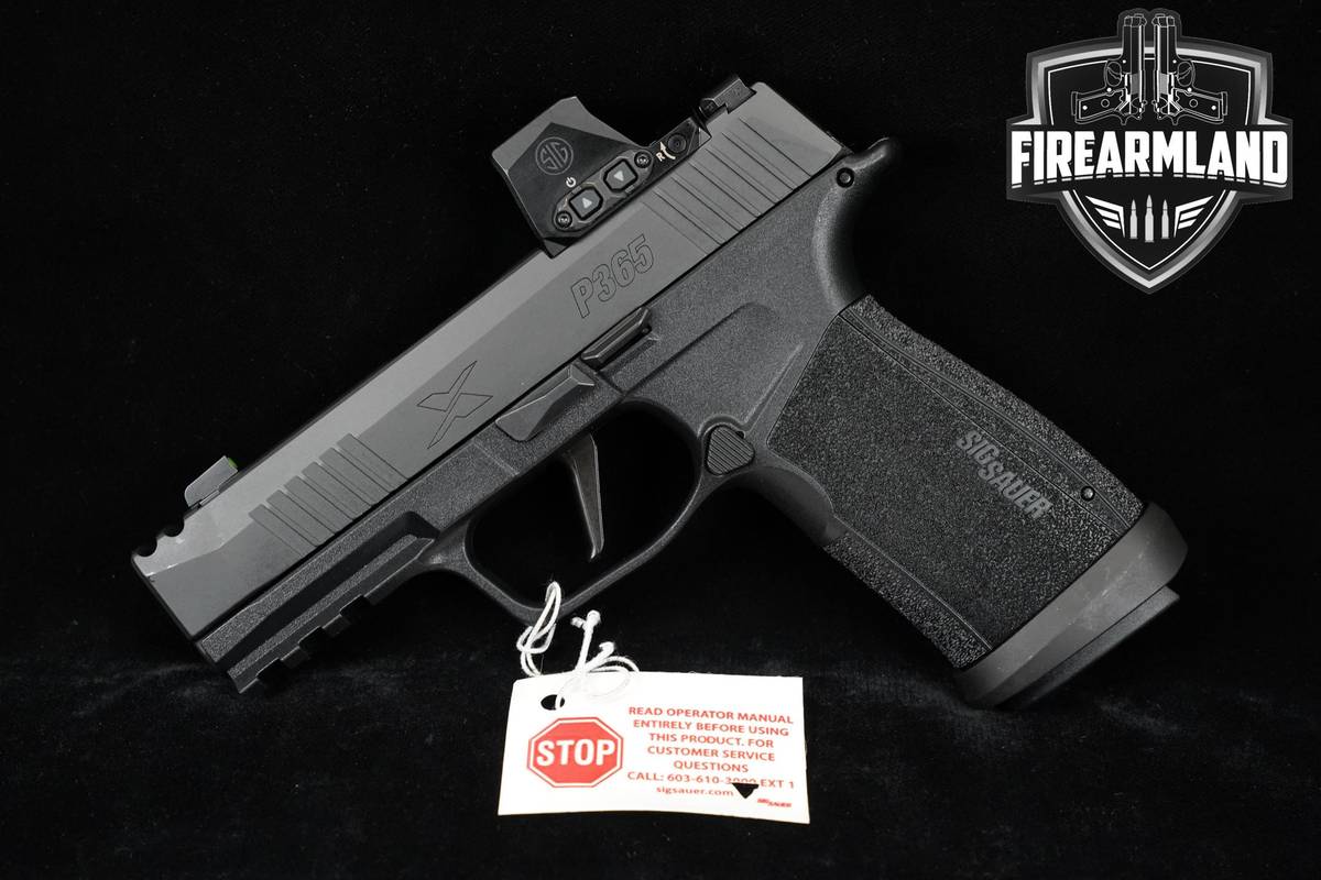 LIKE-NEW Sig Sauer P365 XMacro COMP 9mm P-365 +3 MAGS, ORIG CASE & ROMEO-X