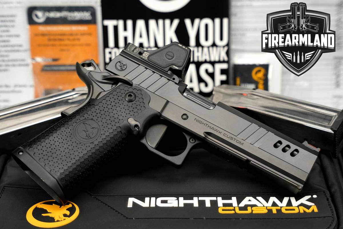 Nighthawk Custom BDS9 Blackout IOS 9mm 1911 2011 2MAGS, CASE & TRIJICON RMR