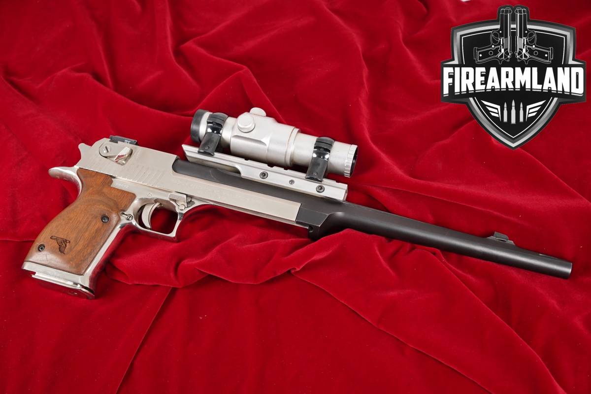LONG BARREL DEAGLE 1991 IMI Desert Eagle Mark VII 44 Rem Mag MK 7 +OPTICS