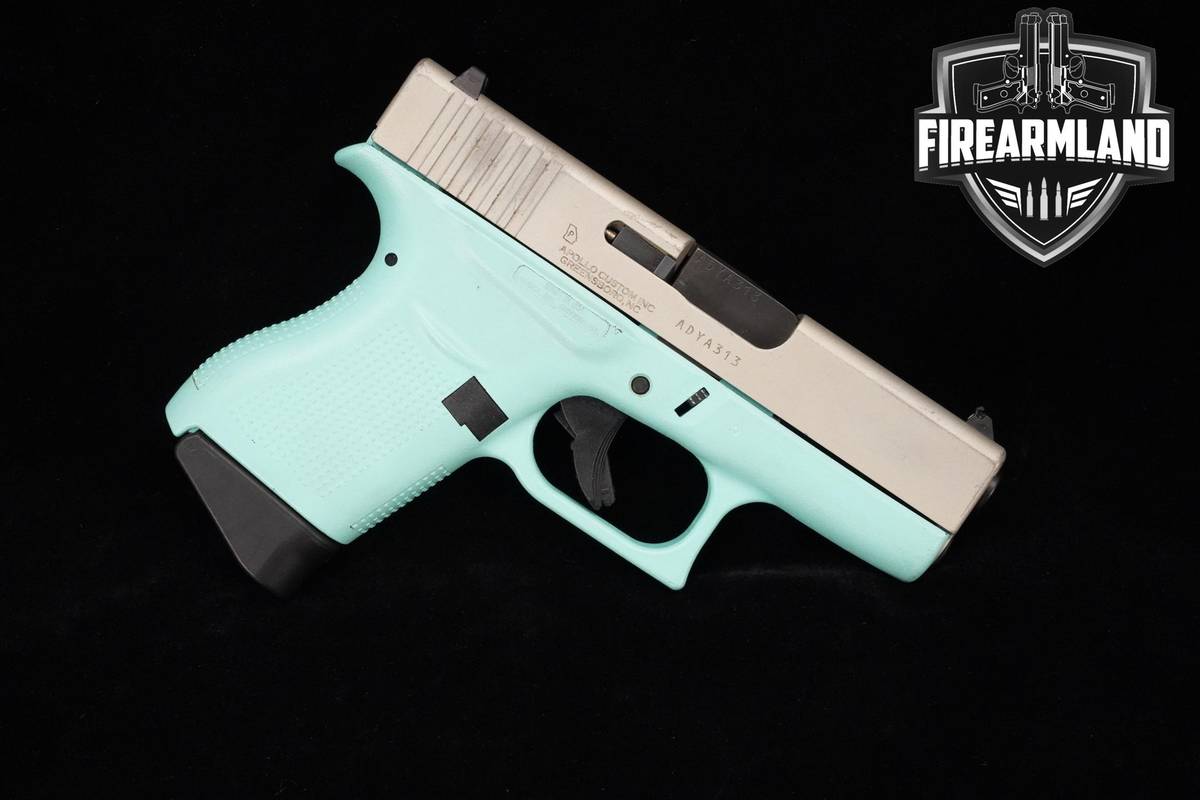 Glock 43 Slimline USA 9mm 3.41" Silver G43 G +2 MAGS & ORIG CASE