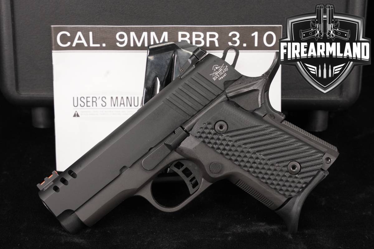 Rock Island Armory RIA M1911 A2 BBR 3.10 9mm 1911 2011 +2 MAGS, ORIG CASE