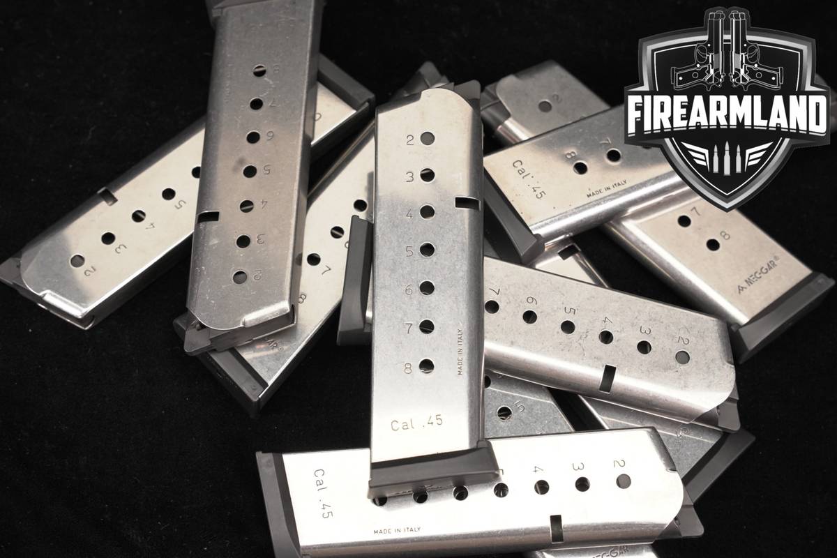 TEN (10) Mecgar 1911 8 Round Magazines .45 ACP Mec-Gar Mags