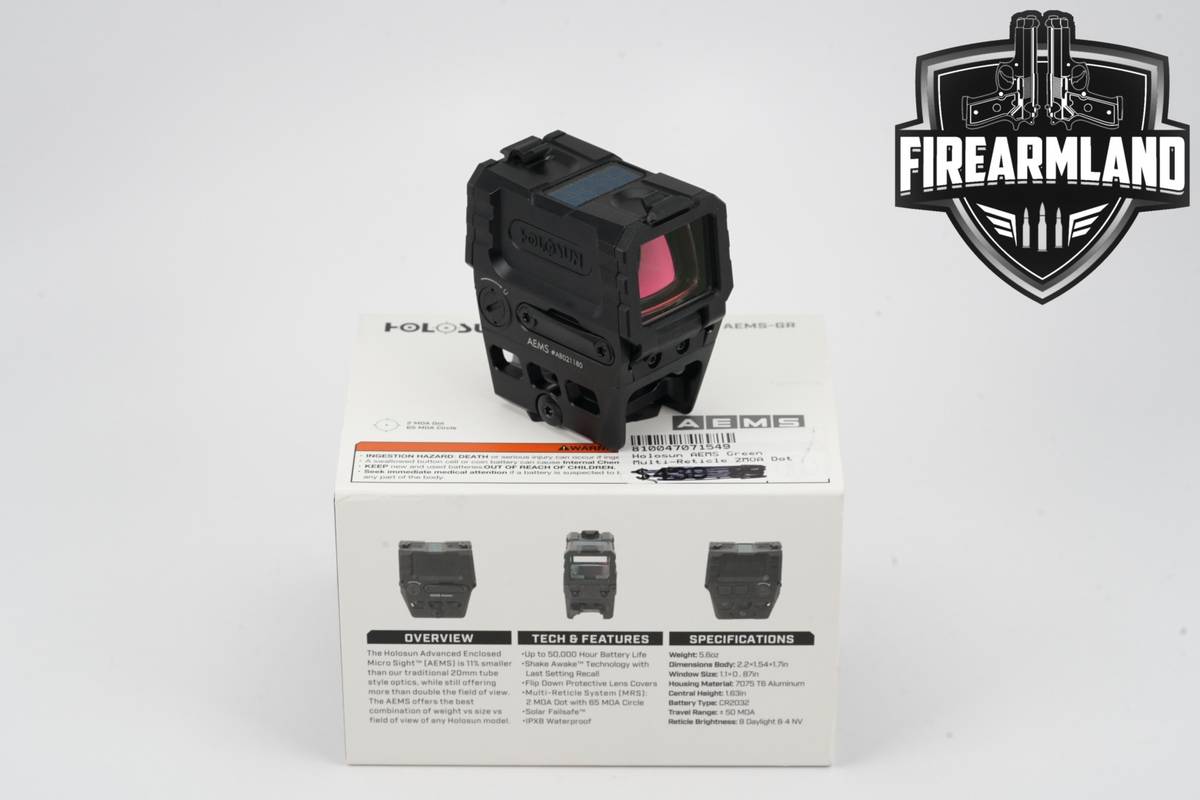 Holosun AEMS-GR Green 2 MOA Dot & 65 Circle Red Sight AEMSGR +ORIG BOX