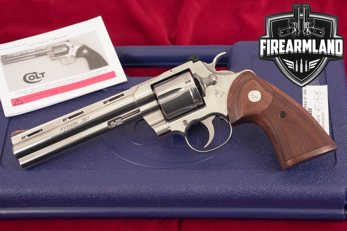 DESIRED Colt Python 357 Magnum 6" Satin Stainless Snake Gun +ORIG CASE