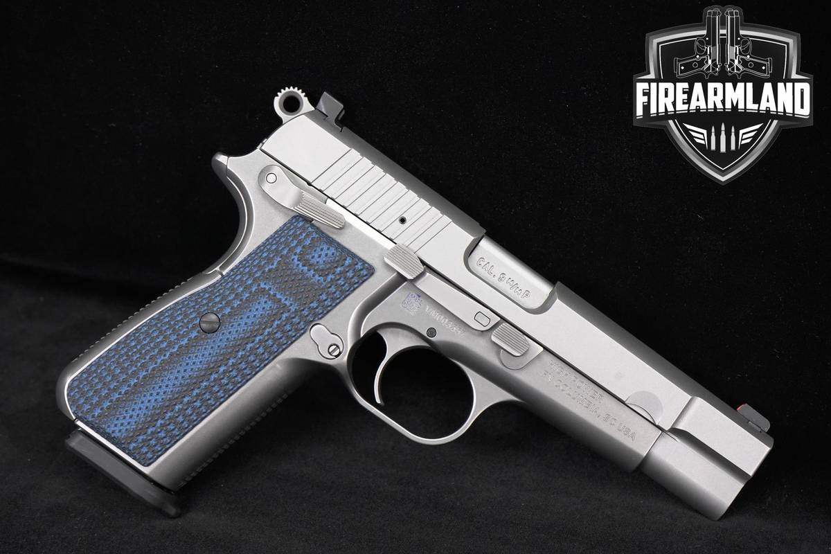 FN HIGH POWER 9mm 4.7" Silver Collector HiPower Pistol +4 MAGS & ORIG CASE