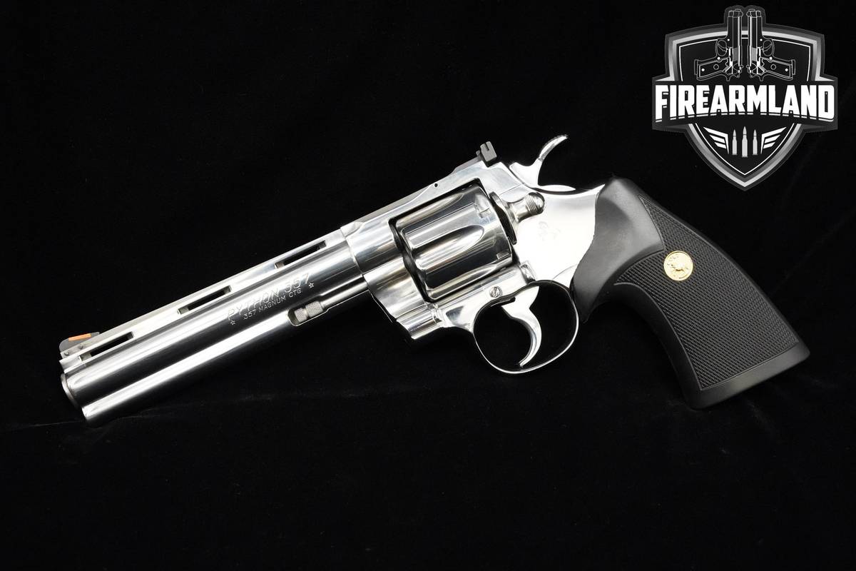 RARE 1987 Colt Python Gen 1 357 Magnum 6" Polished Stainless Colt VENT RIB