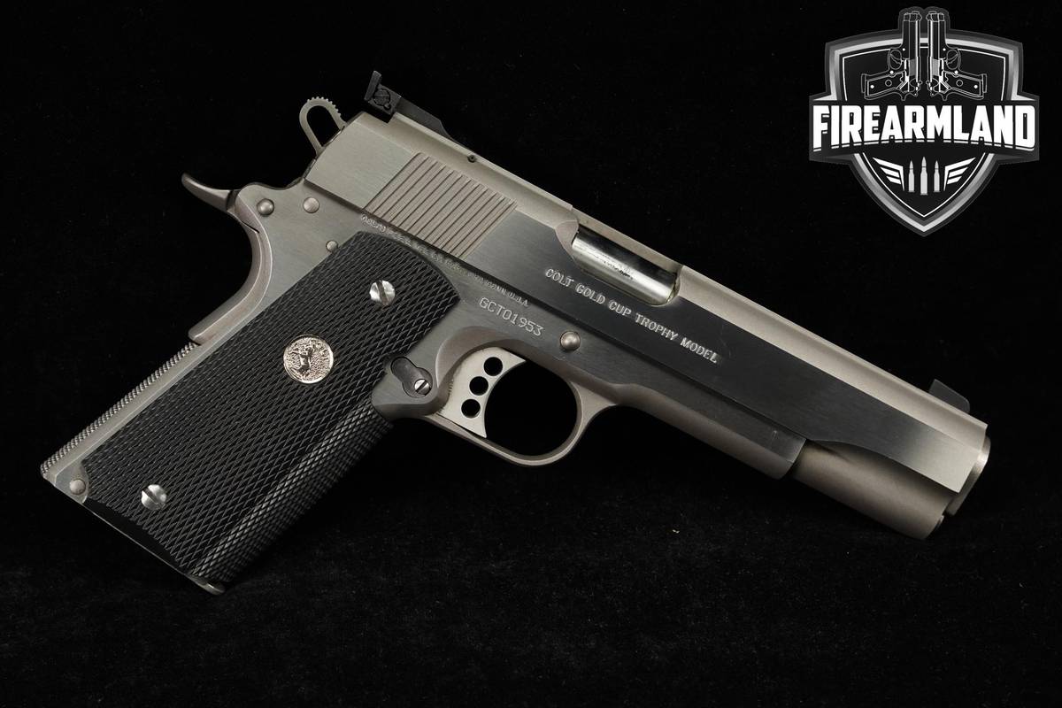 1997 Colt Gold Cup Trophy 45-ACP 1911 5" Stainless +2 MAGS & ORIG CASE