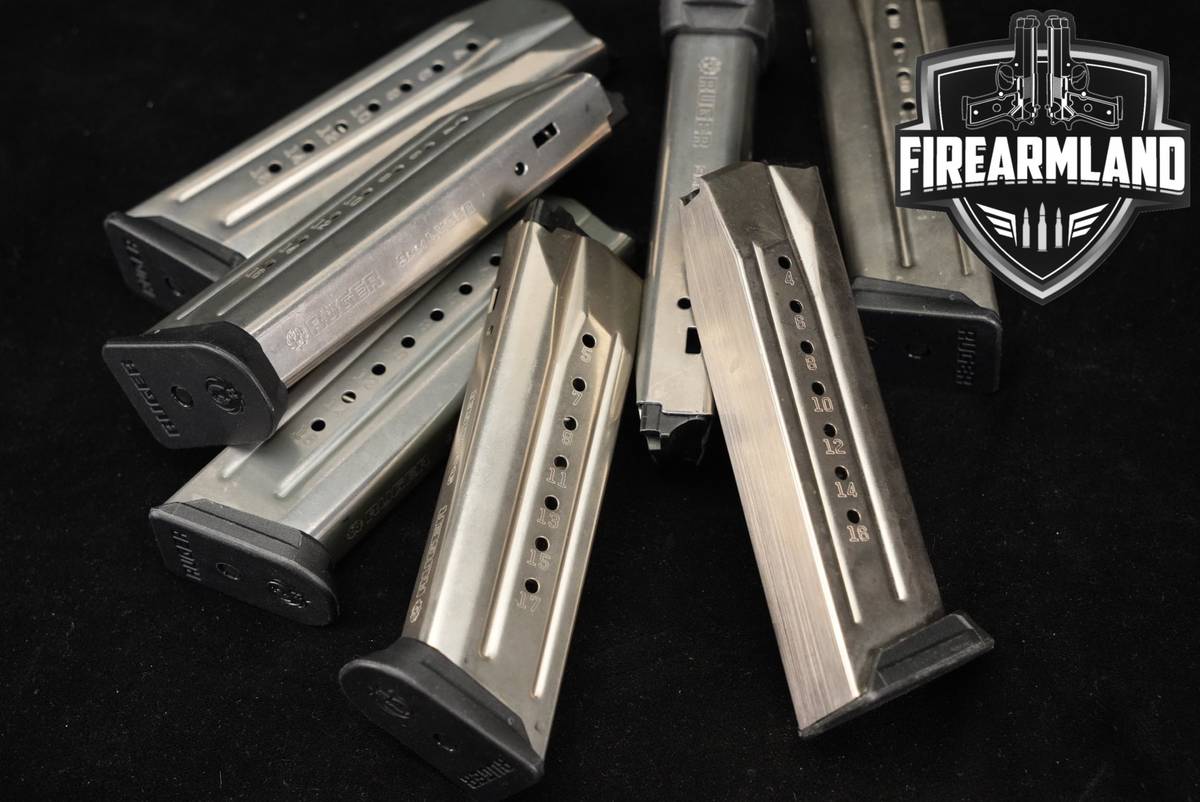 SEVEN (7) Sturm Ruger American Pistol 17 Round Magazines 9mm Luger Mags