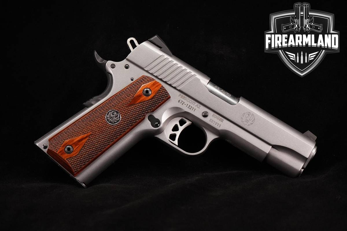 Ruger SR1911 Commander 45 ACP 4.25 Stainless 1911 +2MAGS & ORIG BOX