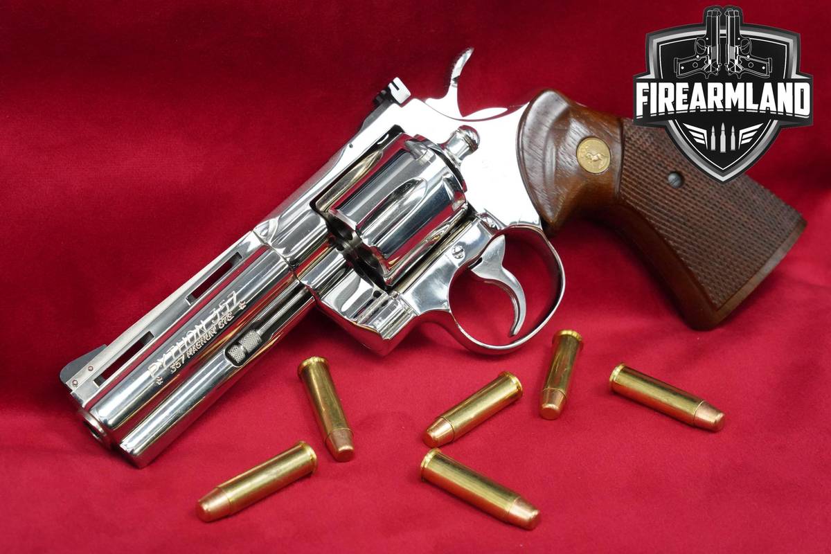 SCARCE 1978 Colt Python 4" FACTORY NICKEL FINISH V-Prefix +BOX & PAPERWORK