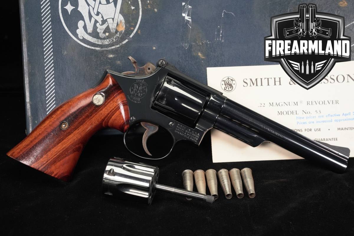 RARE 1974 Smith & Wesson S&W Model 53-2 22 Rem Jet Mag 6" +ORIG BOX +2CYL