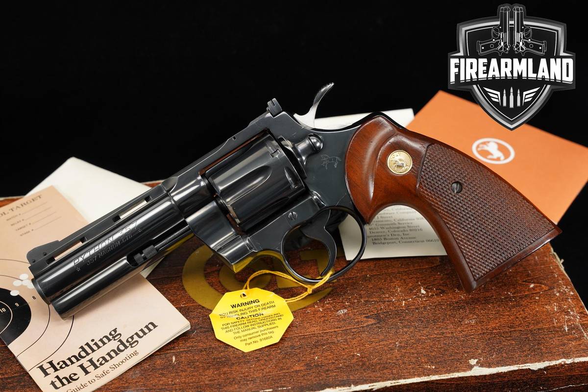 1976 Colt Python 357 Magnum 4" Royal Blue +ORIG BOX