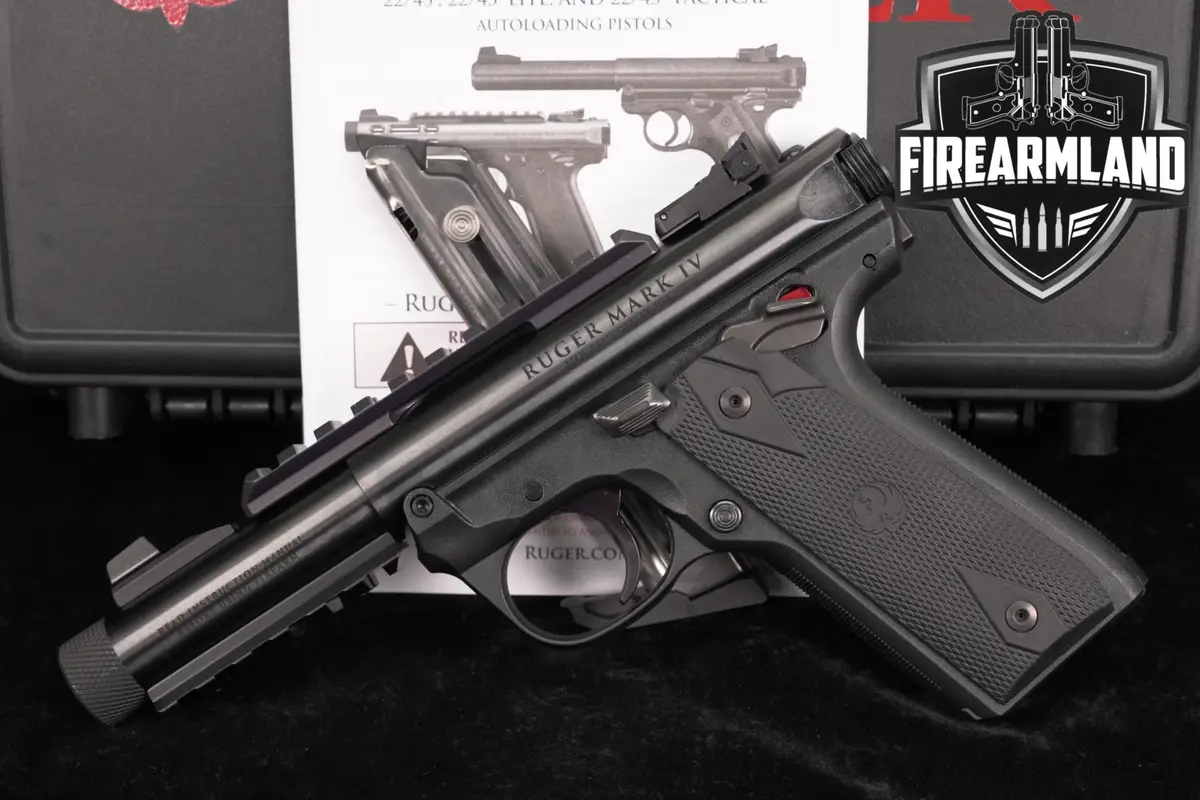 Ruger Mark IV 22/45 Tactical 22LR 4.40" 2245 MK 4 THREADED +2 MAGS, OG CASE
