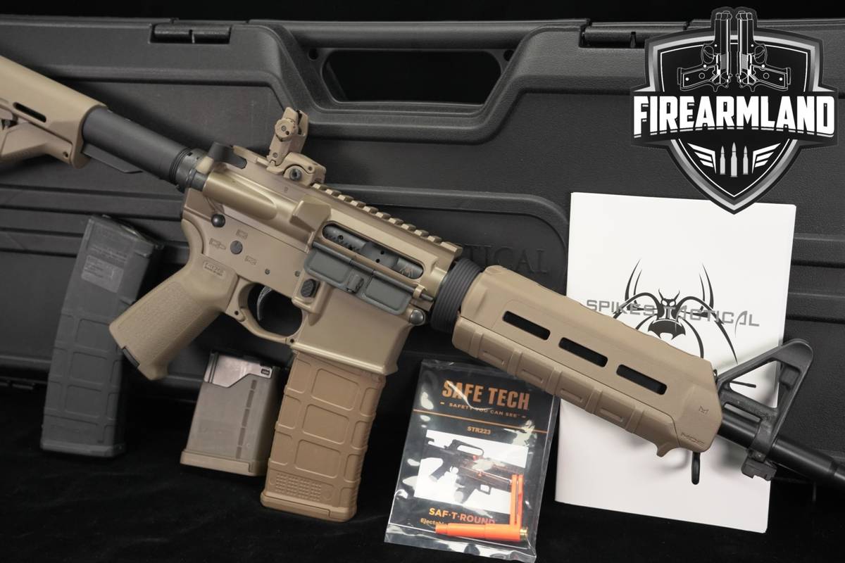 Spikes Tactical ST-15 5.56 NATO AR15 16" FDE ST15 +3 MAGS, CASE