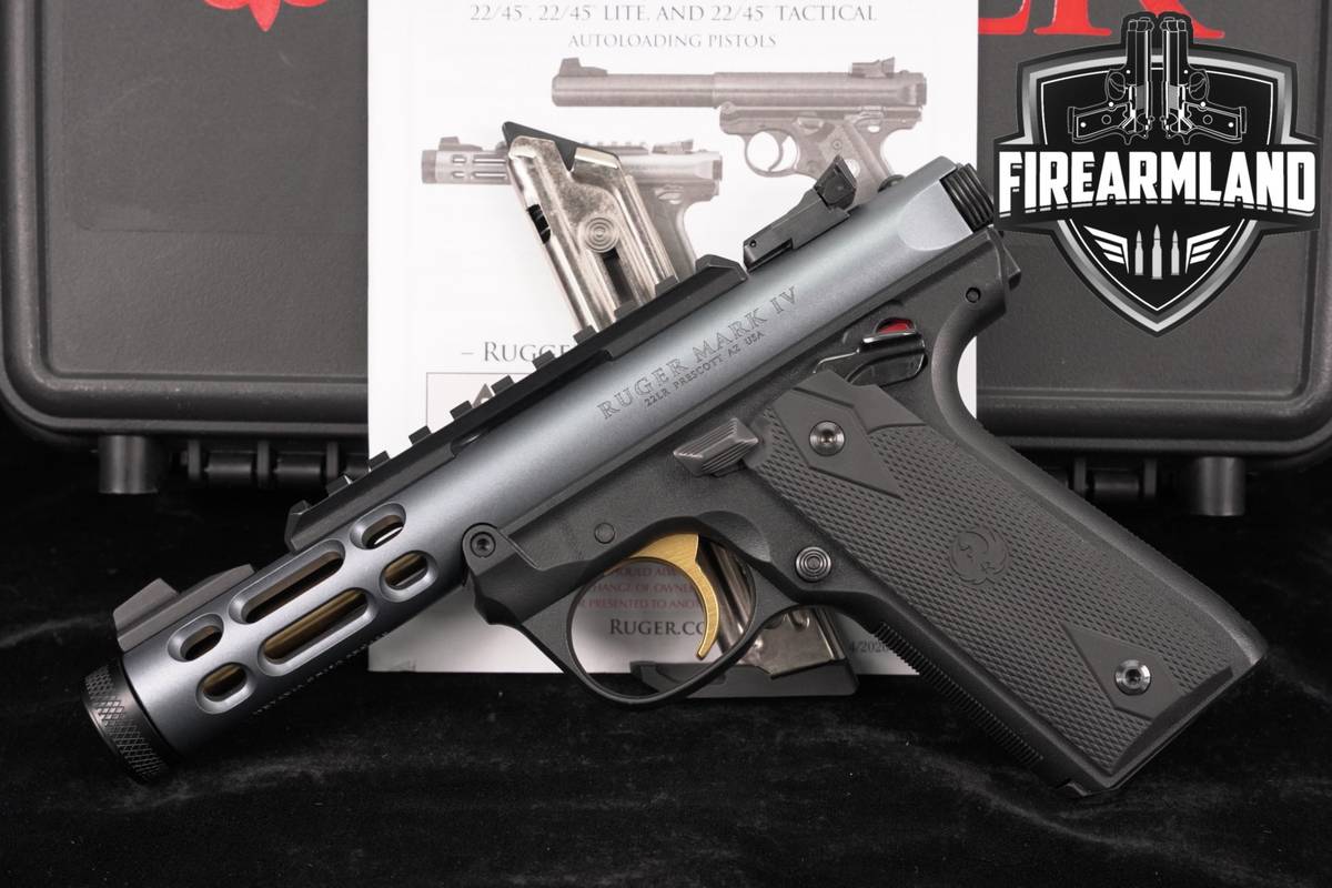 Ruger Mark IV 22/45 Lite 22LR 4.4" Gray Anodized MK 4 +2 MAGS & ORIG CASE