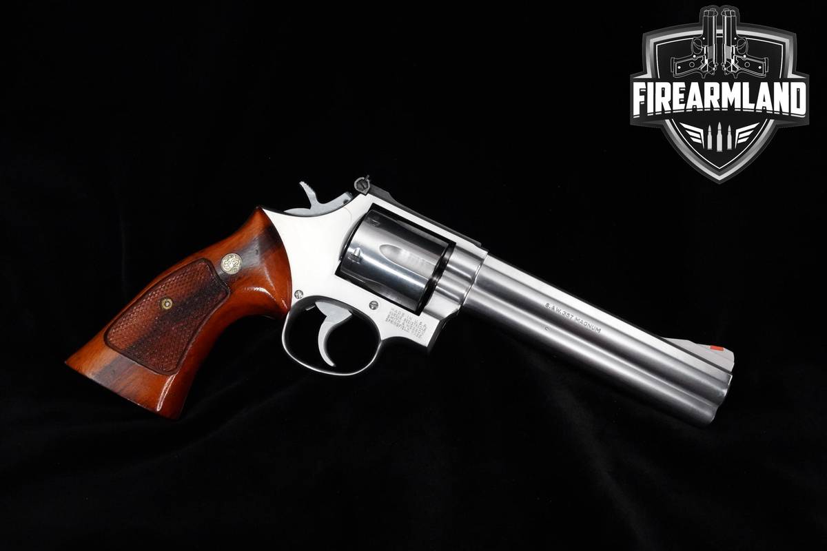1985 Smith & Wesson (S&W) Model 686 357 Magnum 6" Stainless Steel S&W 686