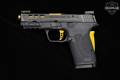 Smith & Wesson (S&W) M&P 9 Shield EZ Performance Center, M2.0, Gold Ported Barrel, Manual Thumb Safety 9mm Luger Black in Very Good Condition Image 3