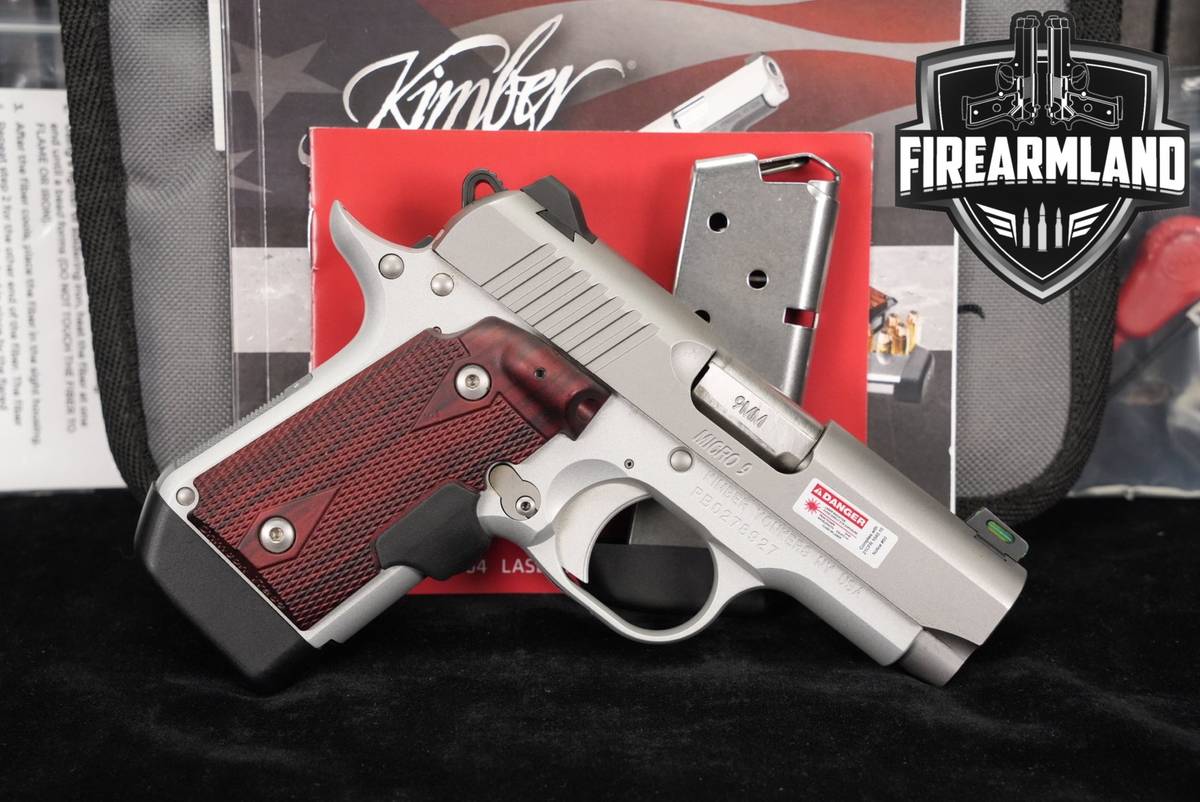 Kimber Micro 9 Stainless Rosewood 9mm 3.15" Micro9 +2 MAGS, ORIG BOX