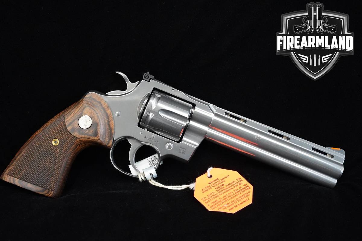 Colt Python Gen 2 357 Magnum 6" Polished Stainless Colt VENT RIB +ORIG CASE