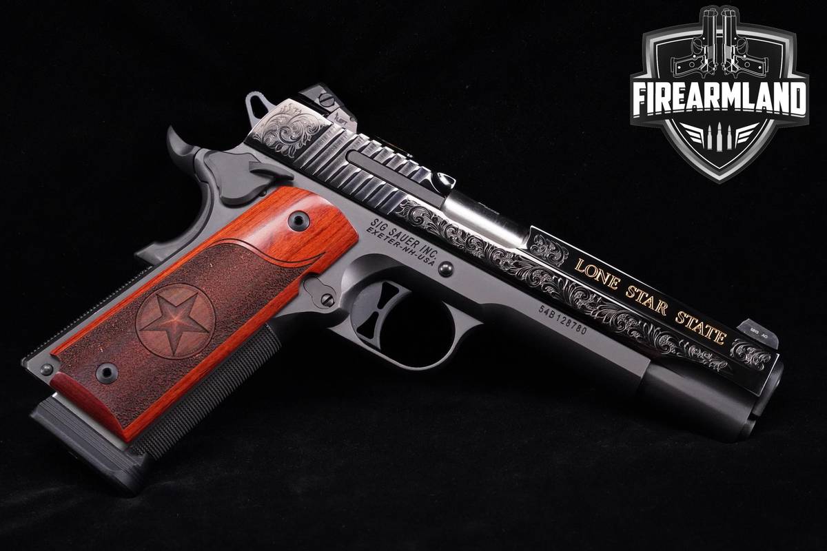 COMMEMORATIVE Sig Sauer 1911 Texas Gold Engraved 45 ACP 5.0" Nitron