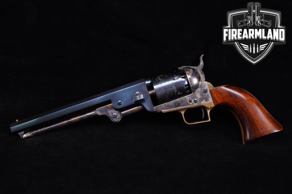 1989 A Uberti Model 1851 Colt Navy .36 Black Powder 7.5" M1851 +ORIG BOX