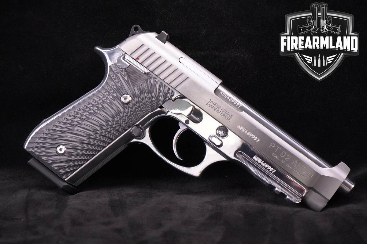 Taurus PT92 AFS-D 9mm 4.75" High Polish Stainless Taurus-PT92 AFS-D +4 MAGS