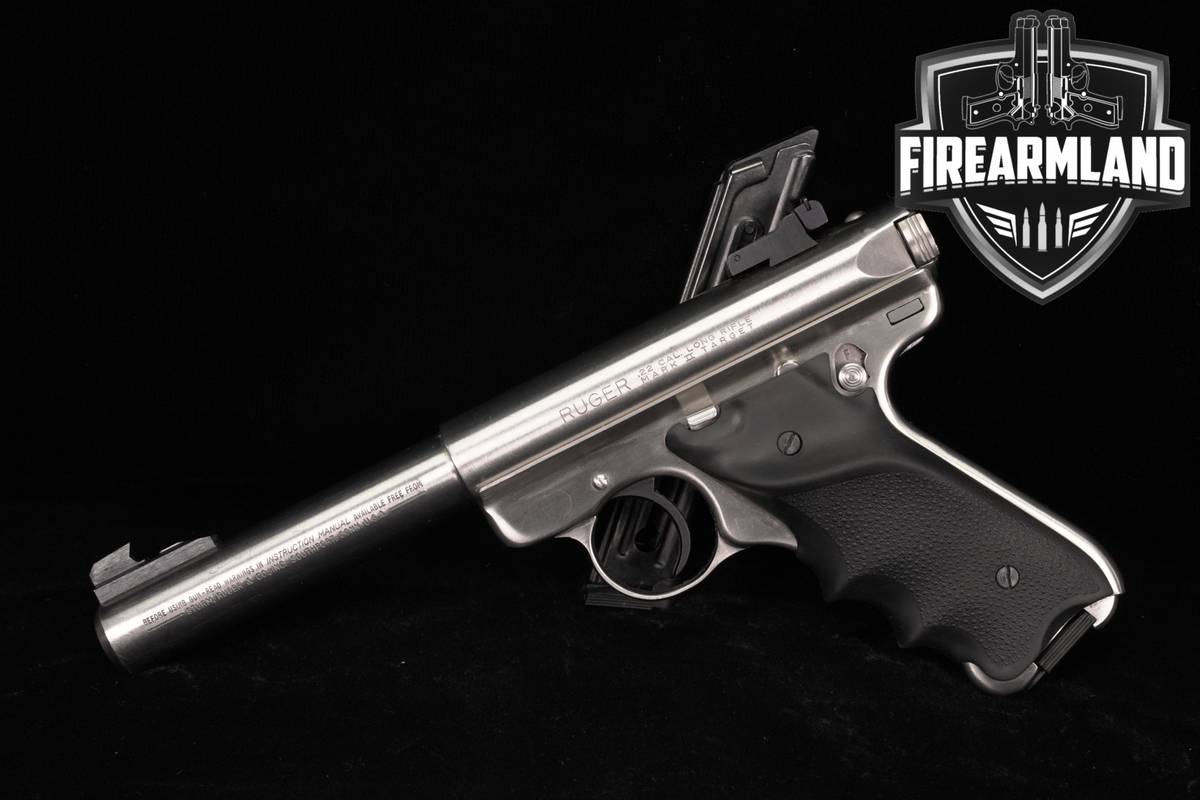 1986 Ruger Mark II Target 22LR Brushed Stainless Mark2 MKII 2 +TWO MAGS