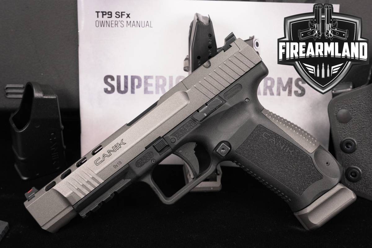 Canik TP9 SFx 9mm 5.2 Two-Tone Tungsten Gray +2 MAGS, ORIG CASE & HOLSTER
