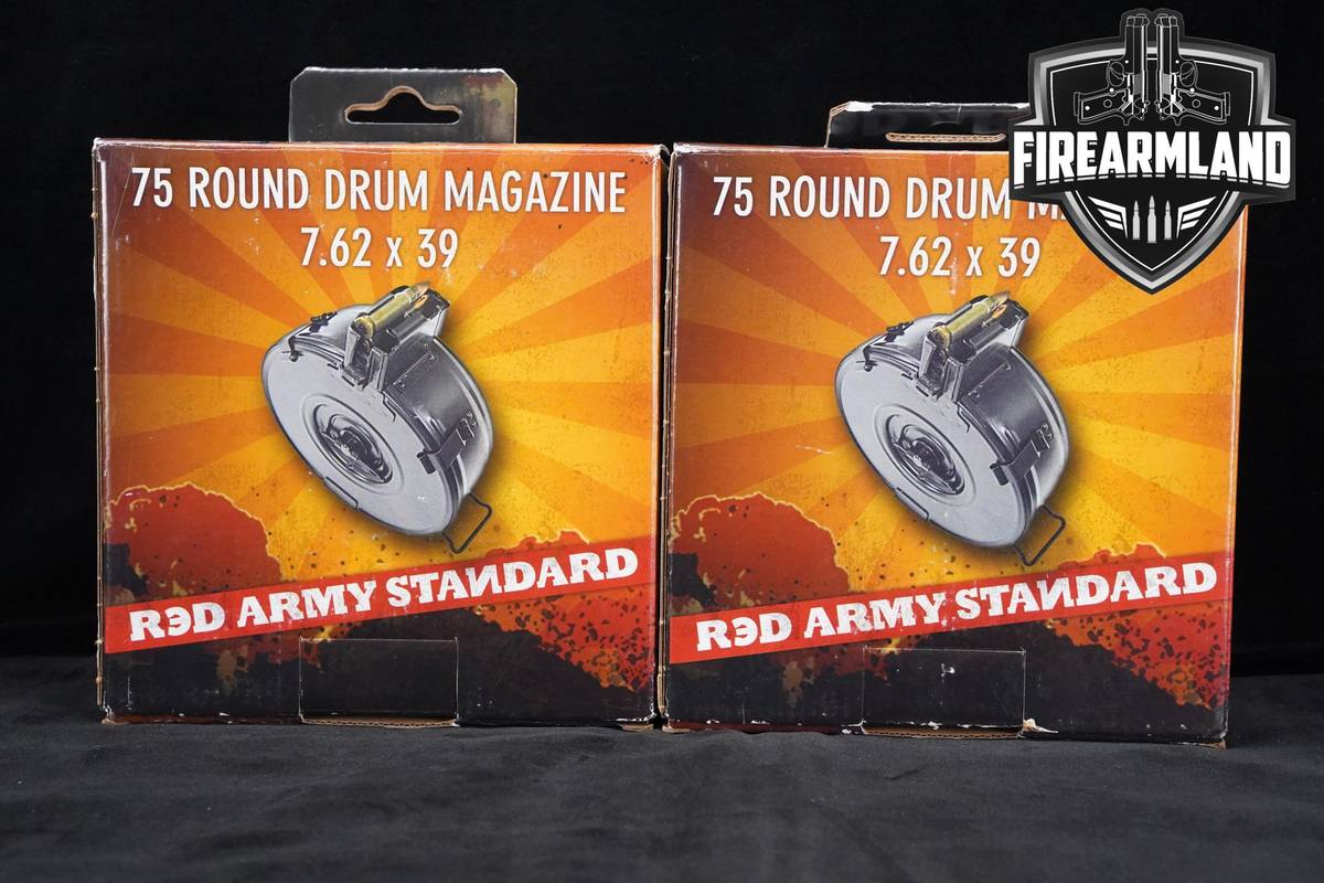 75 ROUNDS! Red Army Standard Romanian AK47 Drum-Magazine 7.62x39 +ORIG BOX