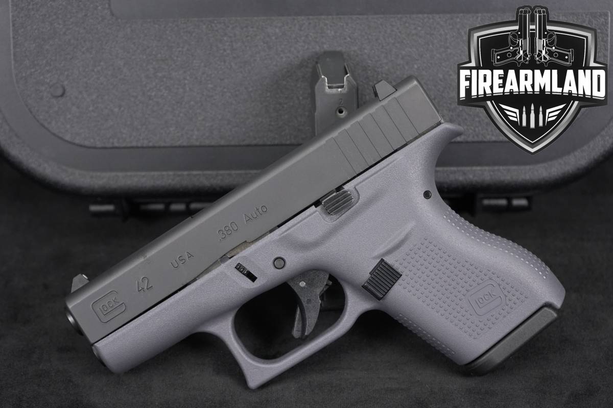 Glock 42 G42 380 ACP 3.25" Two-Tone Black & Gray +2 MAGS & ORIG CASE