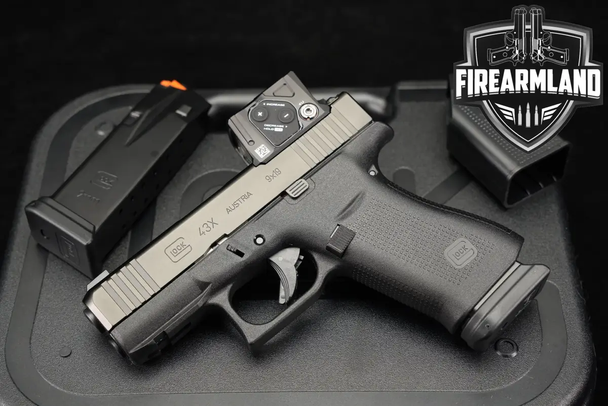 Glock 43X MOS G43X 9mm 3.41" +2 MAGS, ORIG CASE, AIMPOINT OPTICS