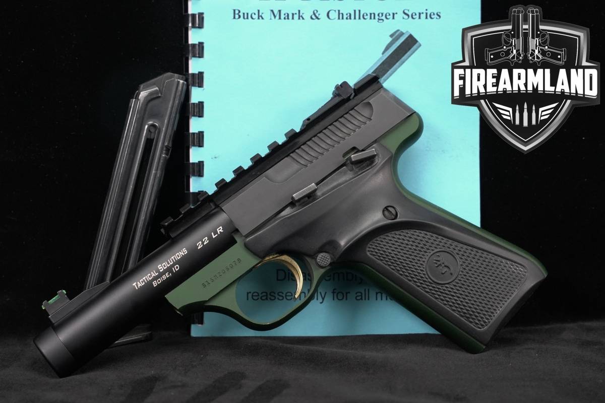 TACTICAL SOLUTIONS BARREL! 2001 Browning Buck Mark 22LR 4" Green +2 MAGS