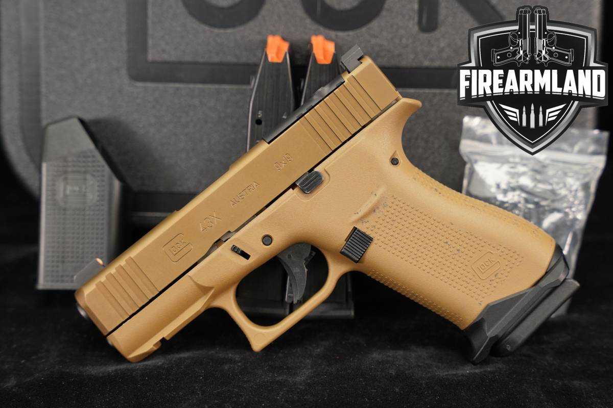 Glock 43X Optics-Ready G43X Slimline 9mm 3.41 FDE +3 MAGS & ORIG CASE