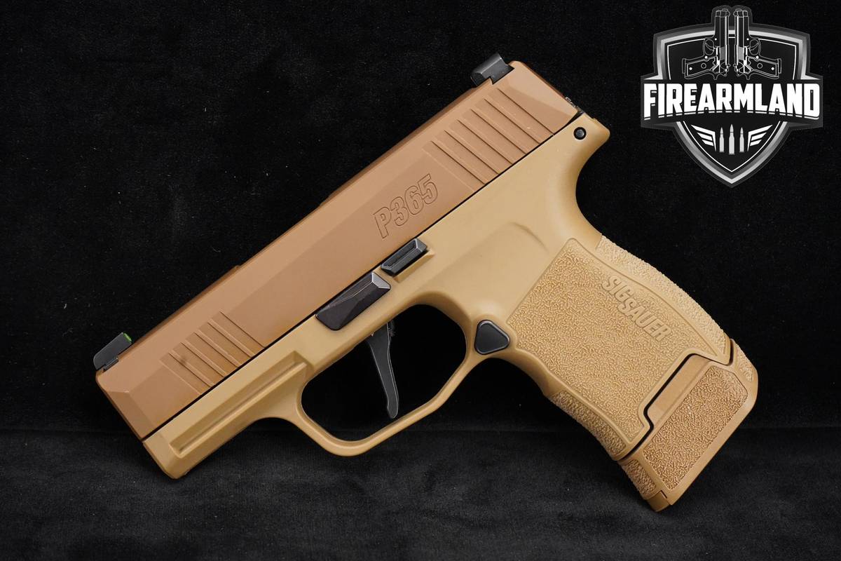 NRA EDITION Sig Sauer P365 9mm 3.1" Coyote Tan +5 MAGS, ORIG CASE & HOLSTER