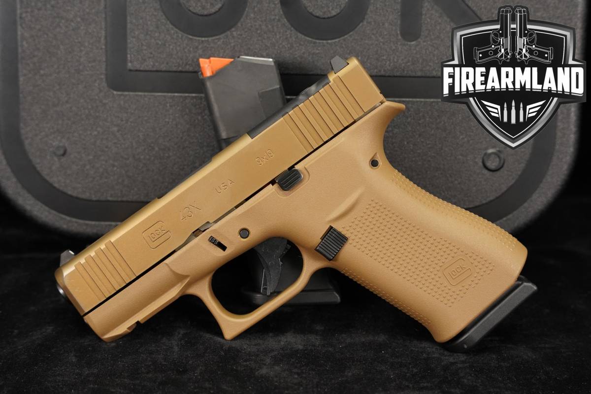 LIMITED Glock 43X MOS G43X DAVIDSON'S 9mm 3.41 Coyote Brown +2 MAGS