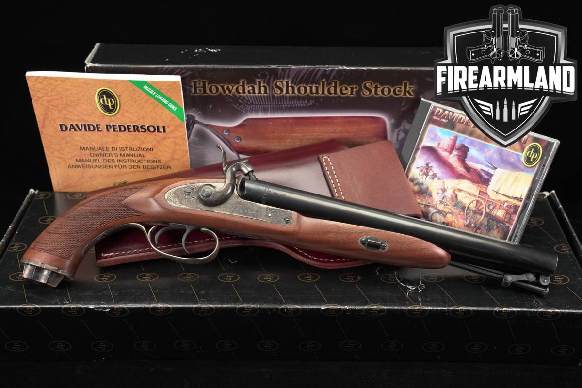 Davide Pedersoli Howdah Hunter Percussion 20-Gauge 11.25" Blued +HOLSTER