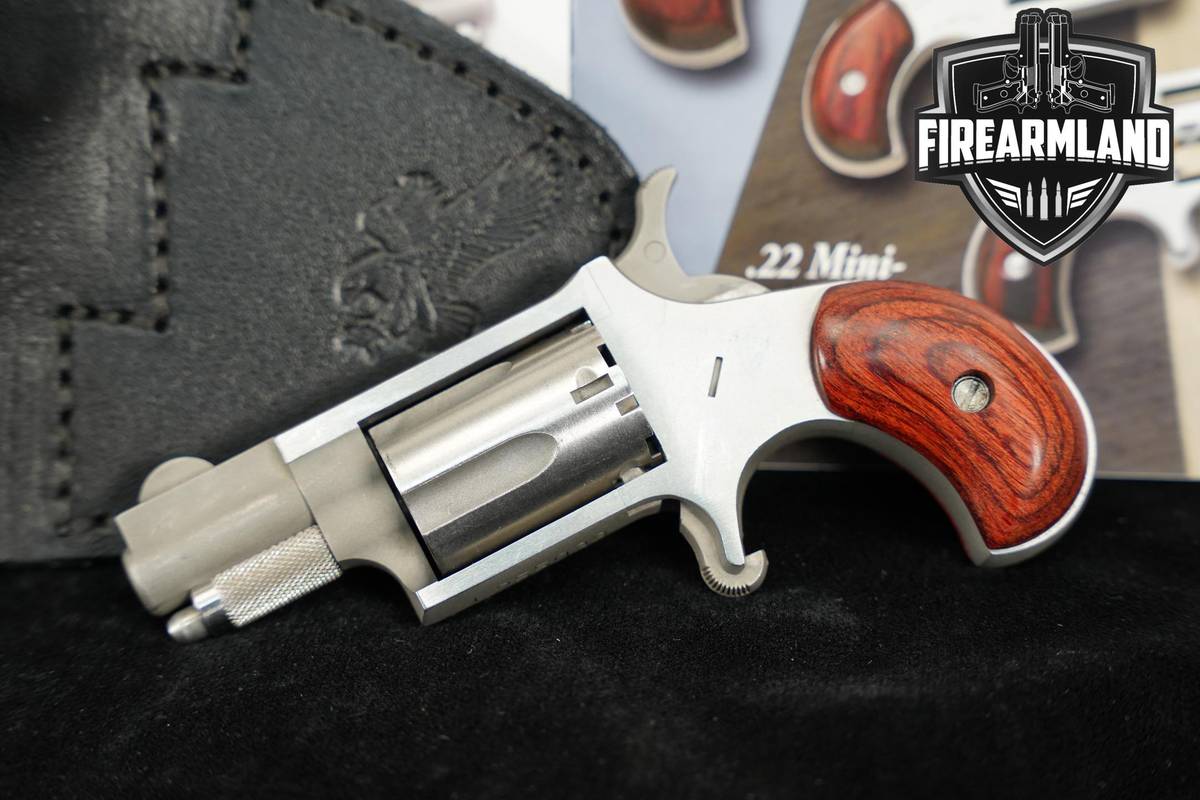 North American Arms NAA-22LR 1.125" Satin Stainless +ORIG CASE & HOLSTER