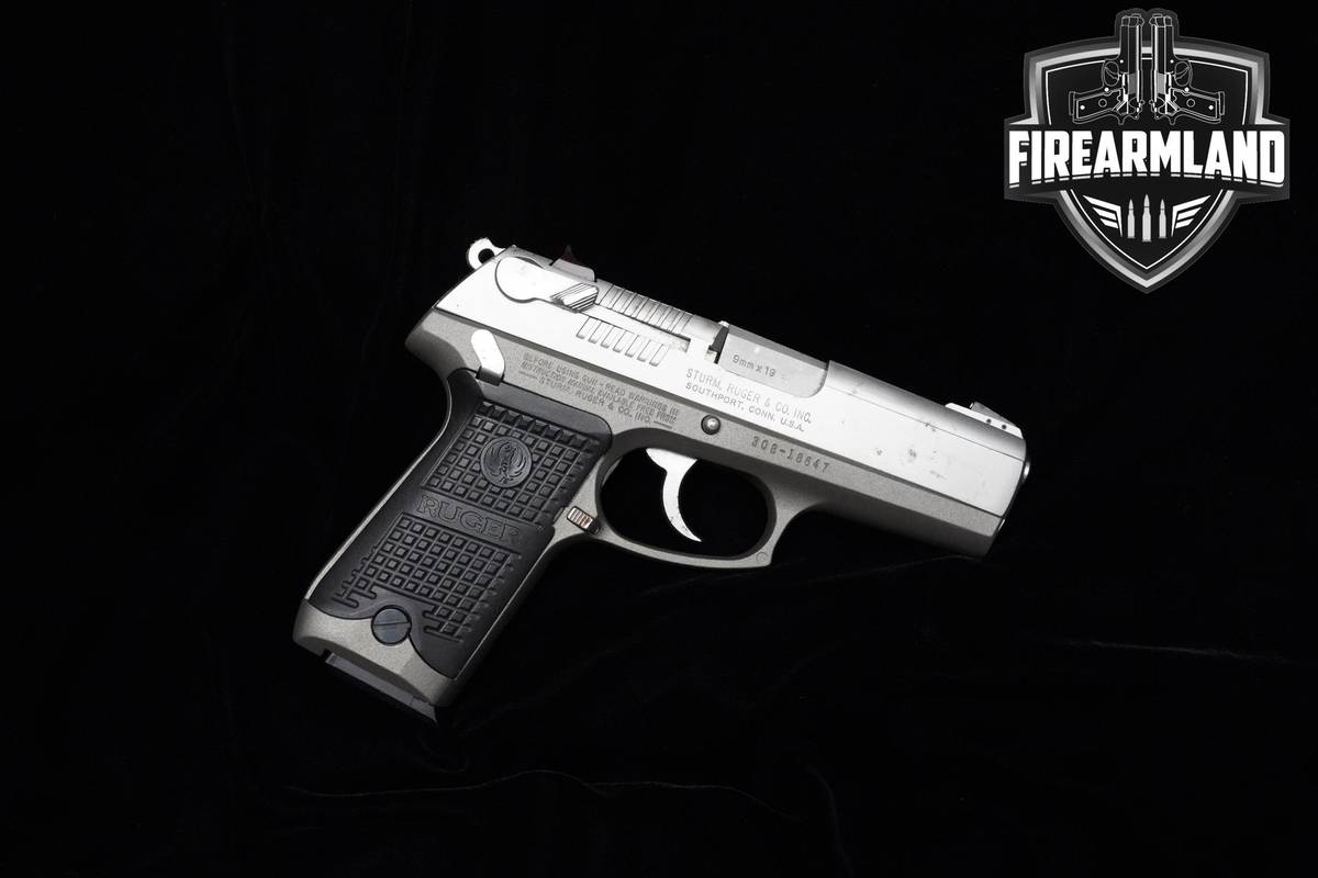 TRUCK GUN! Ruger P94DC 9mm 4.3" Matte Silver Ruger +2 MAGS & ORIG CASE