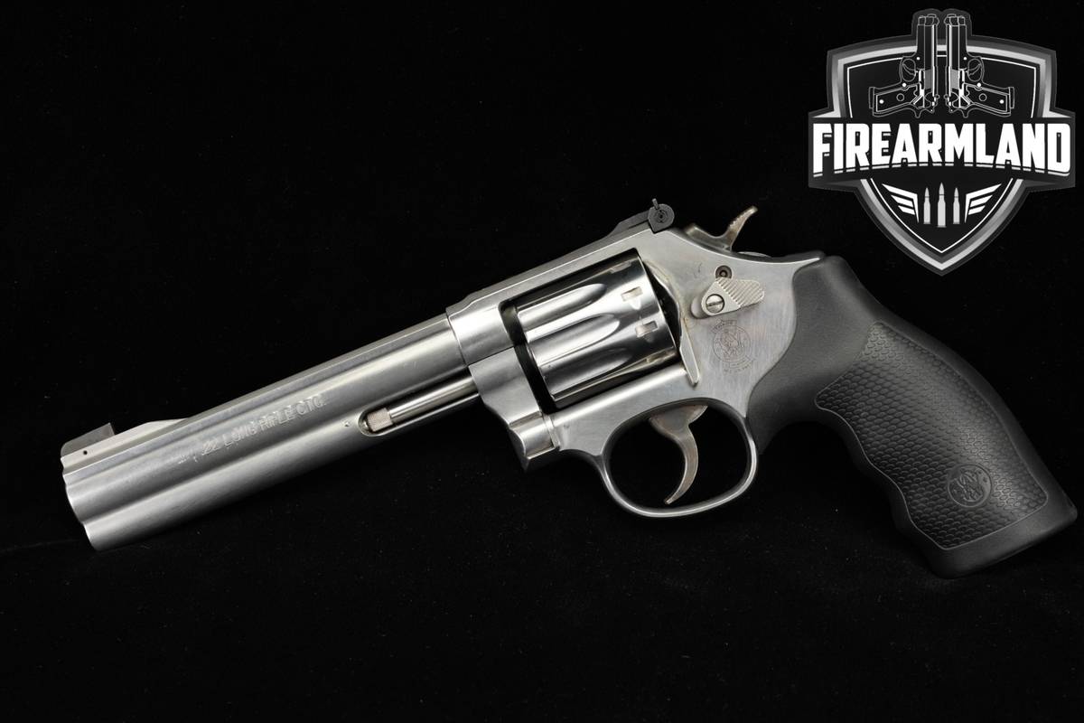 Smith & Wesson Model 617-6 S&W 22LR Satin Stainless DA/SA