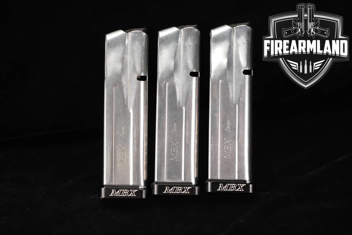 THREE (3) MBX Extreme 2011 DS 1911 Defender 20 Round Magazines 9mm Mags