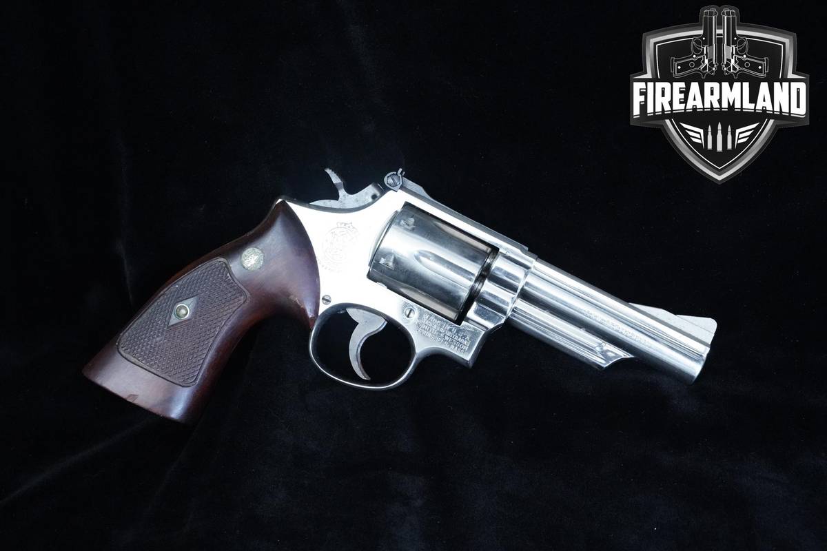 1968 Smith & Wesson (S&W) Model 19-2 357 Magnum 4" Nickel Plated S&W 19-2