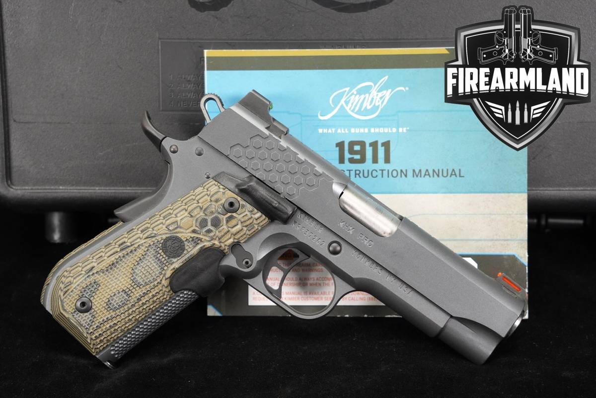 Kimber 1911 KHX Pro 9mm 4" KimPro II Gray +ORIG CASE, HOGUE LASER GRIPS