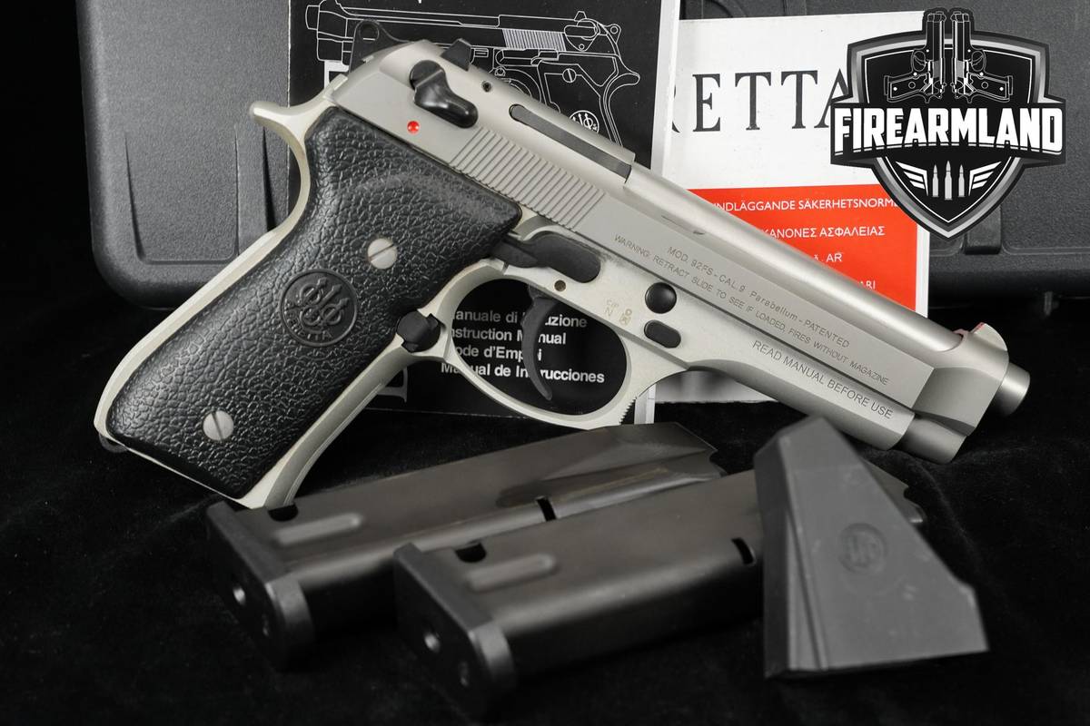 Beretta 92FS Inox 9mm 4.9" Stainless 92 FS Pistol +2 MAGS & ORIG CASE